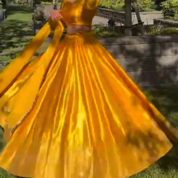 Yellowish Golden Lengha for sale - Picture 1 of 7